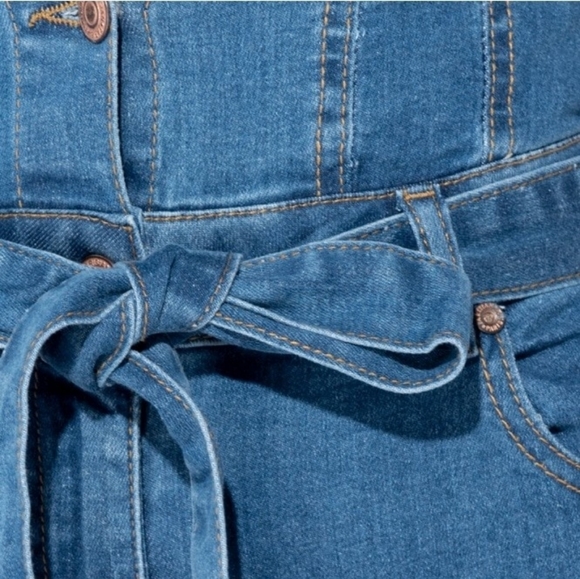 Mid-Blue De-Nim Long Sleeve Jumpsuit - TEEK … - Picture 5 of 6